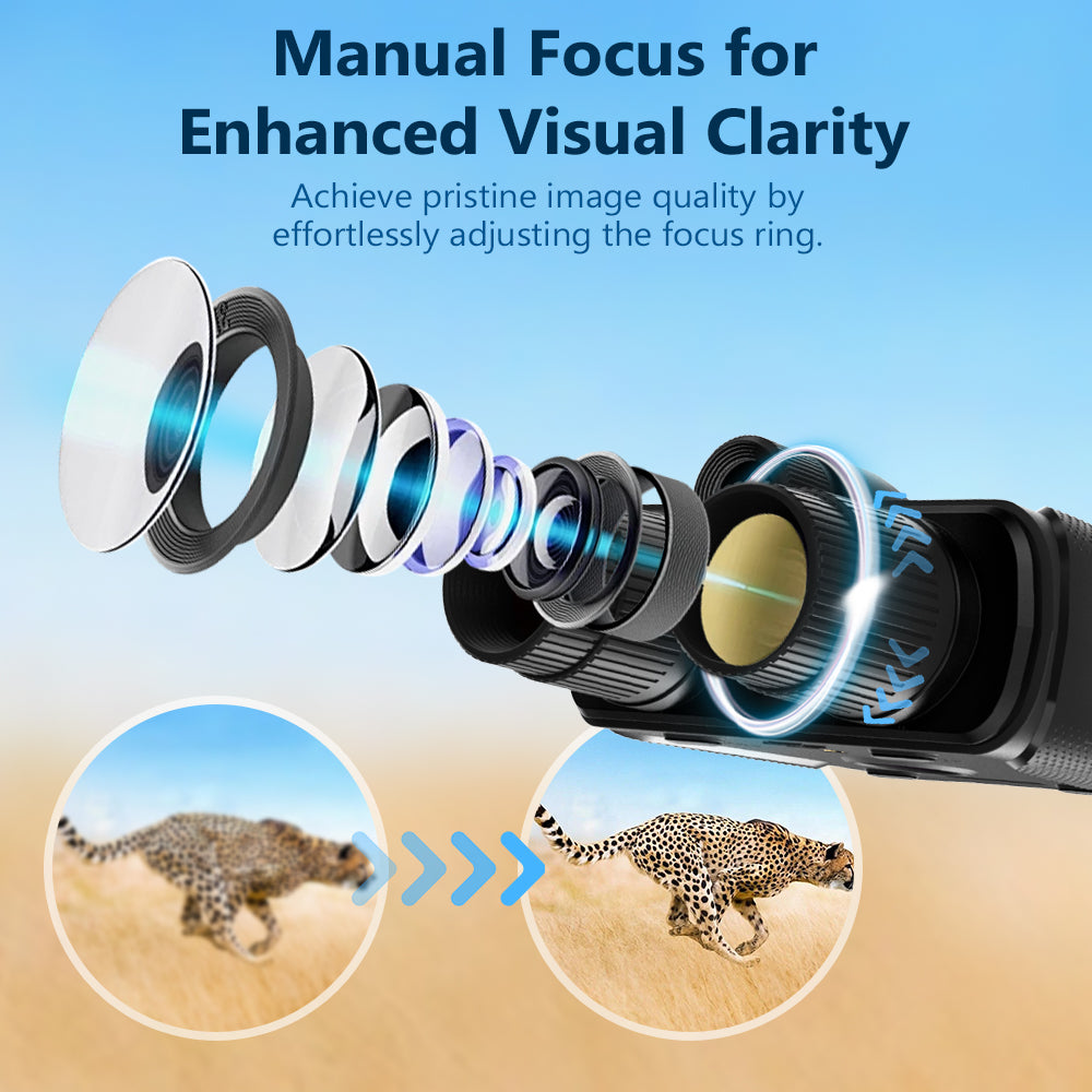 4K Night Vision Goggles– 58MP Photo resolution, 8X Digital Zoom, Rechargeable 5000mAh Battery